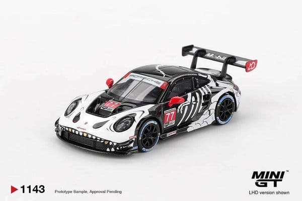 MINIGT 1/64 Porsche 911 GT3 R #77 AO Racing 2025 IMSA Petit Le Mans MGT01143-CH Cars Alloy Diecast Metal Model Kids Toys Boys 26L0525