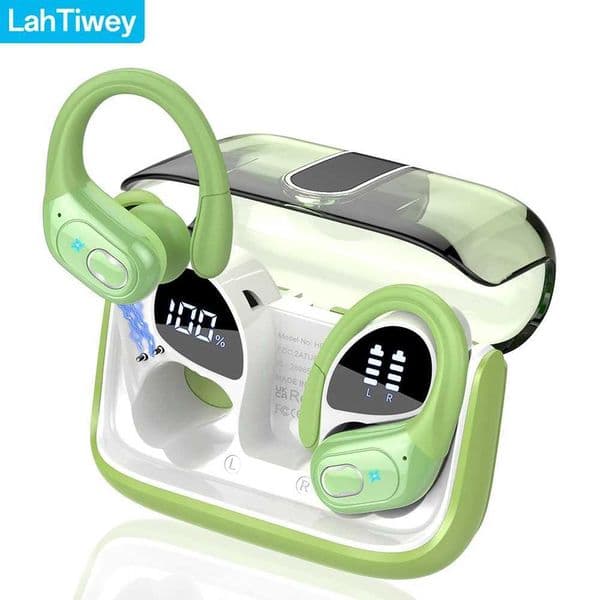 Bluetooth Headphones Wireless Earbuds 75Hrs Playtime with LED Charging Case Sport Ear Buds with Earhook Deep Bass IP7 Waterproof T260525