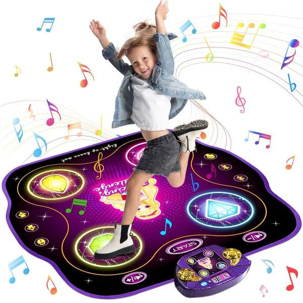 Foldable Kids Dance Mat Glow-in-Dark Songs 82cm Birthday Party Fun for Girls L260525