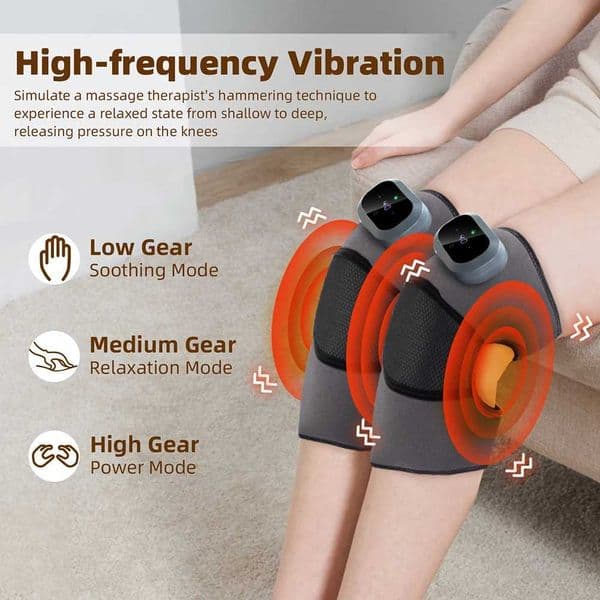 Foreverlily Heated Knee Massager Eletric Vibration Leg Joint Shoulder Elbow Support Warming Massage Device with Adjustable Strap L260525DAY4