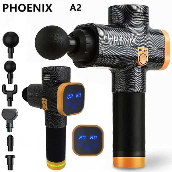 Phoenix A2 Massage Gun Muscle Relaxation Deep Tissue Massager Dynamic Vibrator Back Portable Handheld Display Fascia Gun Massage L260525