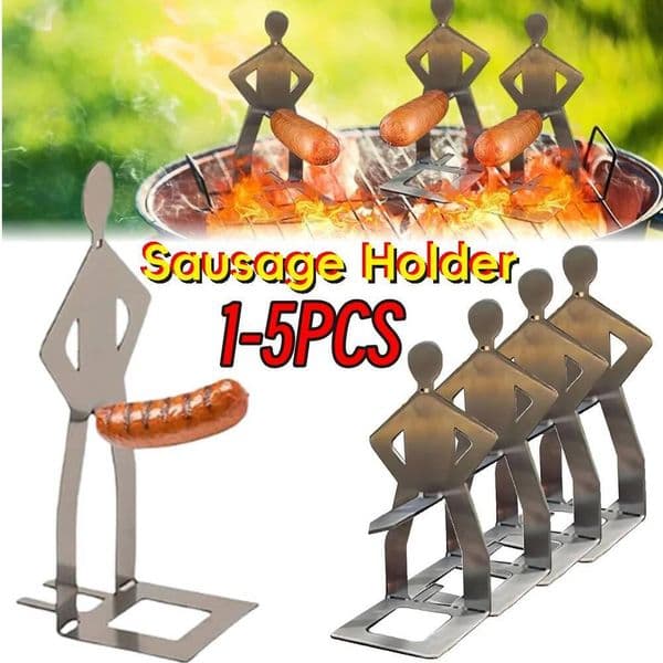 Stainless Steel BBQ Funny Roaster Novelty Party Gifts Standing Man Sausage Rack for Barbecue Camping Spring Trip ddmynov
