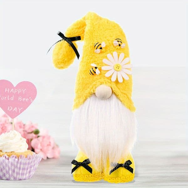 Eco-Friendly Handcrafted Wooden Bee Festive Statue - Add a Touch of Whimsy to Your Interior Design