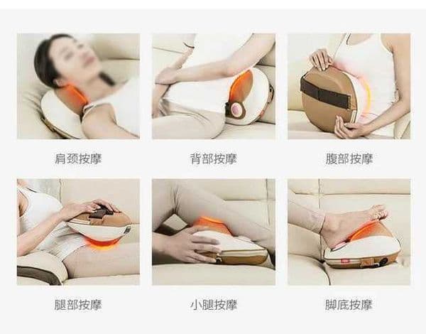 Full Body Massage Cushion Pillow Cervical Massager 4d Kneading Electric Vibrating Magnet Shiatsu Shoulder Back Electronic L260525