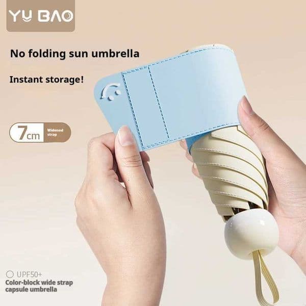 Easy folding sun protection and UV protection womens mini portable dual-use capsule for rain and sunshine five fold umbrella L260522
