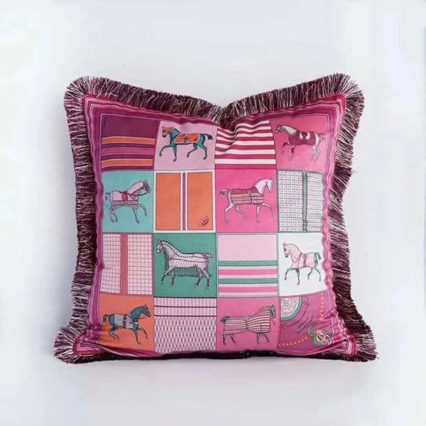 2026 cologne Luxury Horse Luxury Velvet Cushion perfume Cover Home Decorative Sofa Throw Cojines M251224 Free Shipping 6 18
