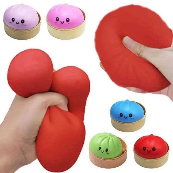 Stress Relief Squishy Sensory Ball - Slow Rising Rebound Baozi Toy with Steamer BoxAnxiety Fidget for Adults Kawaii Desk Decor Z260525