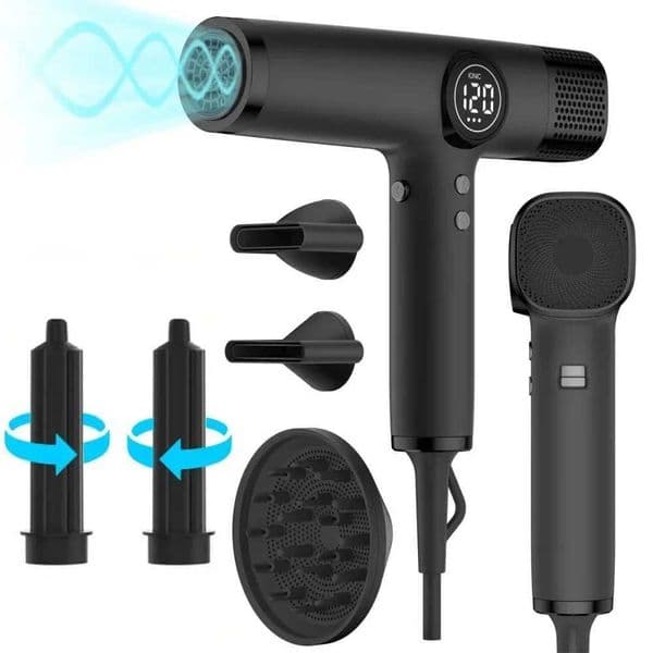 Professional Salon Low Noise Negative Ionic High-Speed 110000 RPM Brushless Motor Hair Dryer Set with Magnetic Nozzle L260525