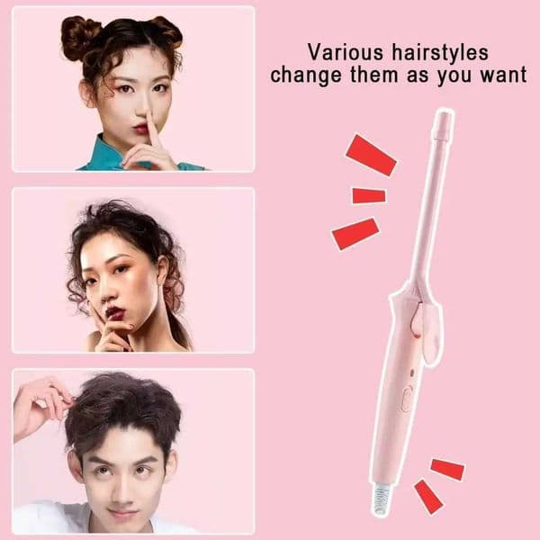 Mini Hair Curling Iron 9mm Curler Wand Professional Curly Tongs Ceramic Electric Salon Styling Tool Small Crimping Iron Curler L260525I9IK
