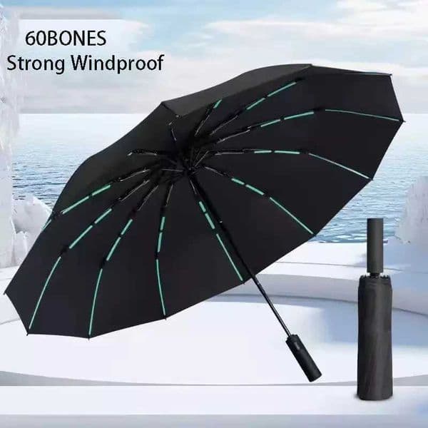 60Bones Super Windproof Umbrella All Weather Umbrellas Large Size Men Automatic Business Umbrella UV Protection Women Sunshade L260522