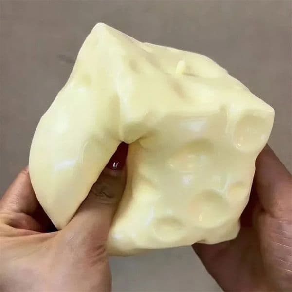 Cheese Jumbo Cube Stress Ball Big Shapeable Squeeze NonBounce Fidget Toy ASMR Sensory AntiStress Gift 260525