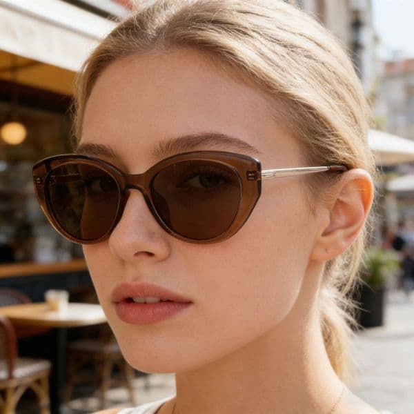 High Quality 2025 New Fashion Cat Eye Polarized Women, Personalized Trendy Stainless Steel Frame Outdoor Sunglasses for Women