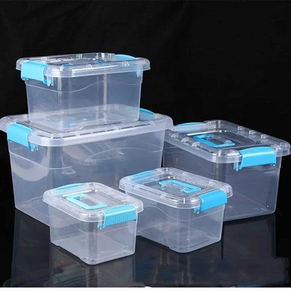 2pcs Large Group Box Plastic Storage Box Transparent Multifunctional Storage Box suitable for desk clothing document storage R260525