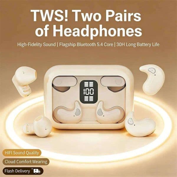 TWS In-ear Headphones HIFI Subwoofer 2-in-1 BT Headsets True Wireless HD Digital Display Twin Earphones With Mic Earplugs 26L0525