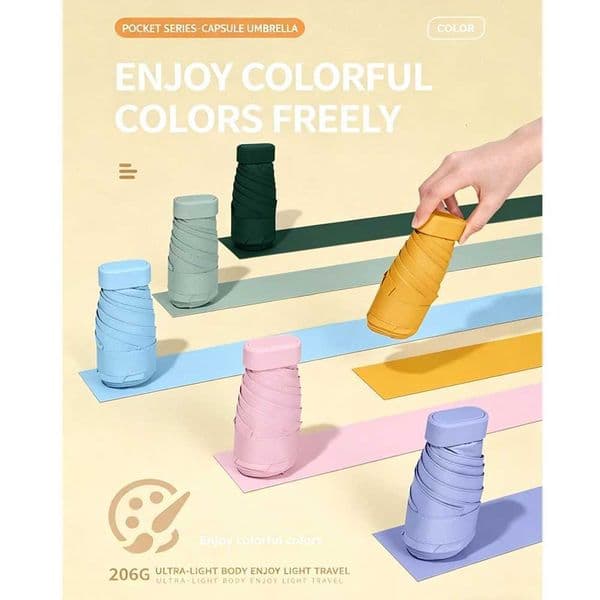 Compact Travel Mini Umbrella Uv Protection Capsule Umbrella 6 Fold Ultra Lightweight Sunshade Umbrellas Protable Manual L260522
