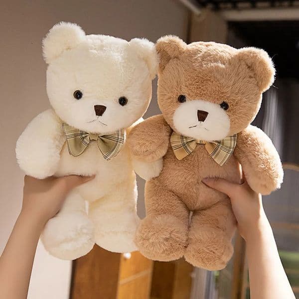 30CM Kawaii Colorful Bow Tie Bear Doll Plush Toy Hug Birthday Gift Pillow Teddy Home Living Room Bedroom 260525