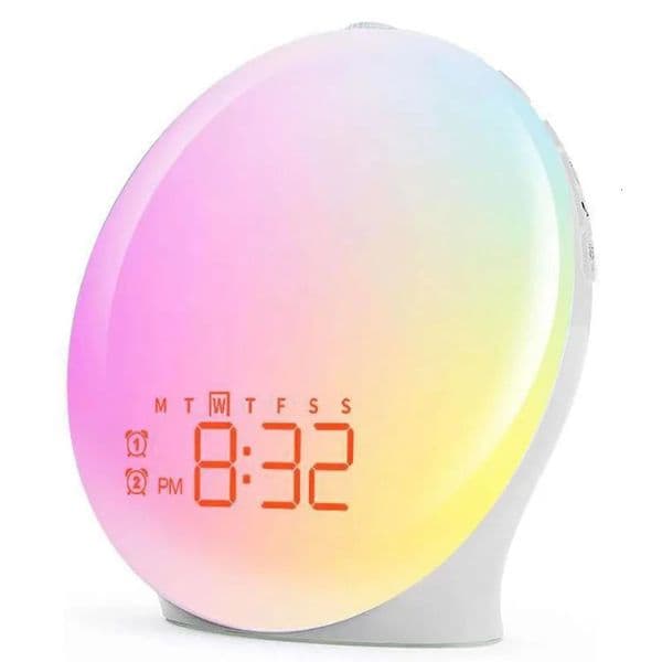 Wake Up Light Sunrise Alarm Clock with Night Light FM Radio Natural Sounds Desk Clock for Heavy Sleepers Bedroom Sleep Aid 260525