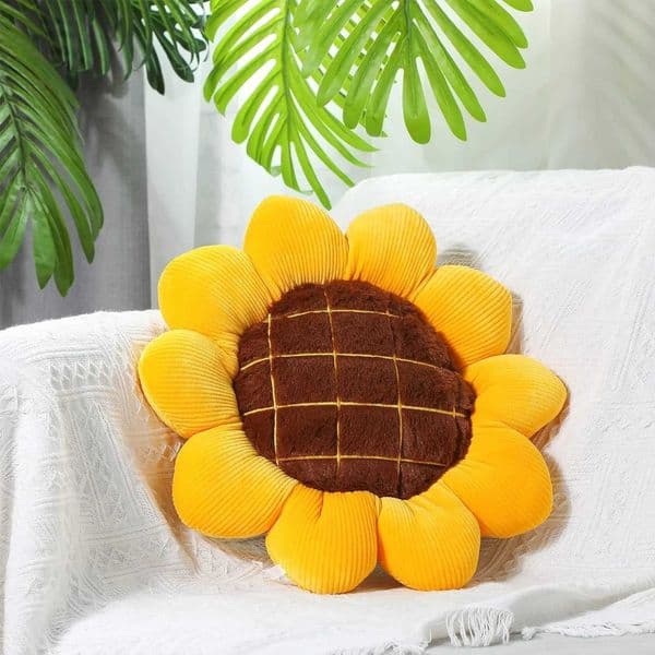 Sunflower Throw PillowFlower Shaped Pillows Floor Pillow Seating CushionSeating CushionCar Sunflower Seat Plush Back Cushion H260525