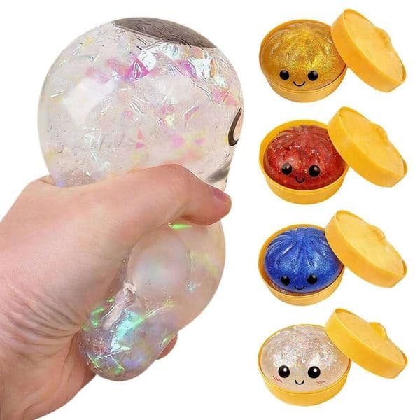 Glitter Soft Dumpling Bun Simulation Fidget Toy Birthday Party Favors Gifts for Kids and Adults J260525