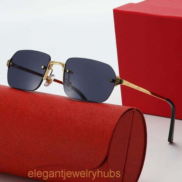 Designer Sunglasses Womens Square Fashion High-End Luxury Rimless Sunglasses Trendy Mens 620 catier sunglasses