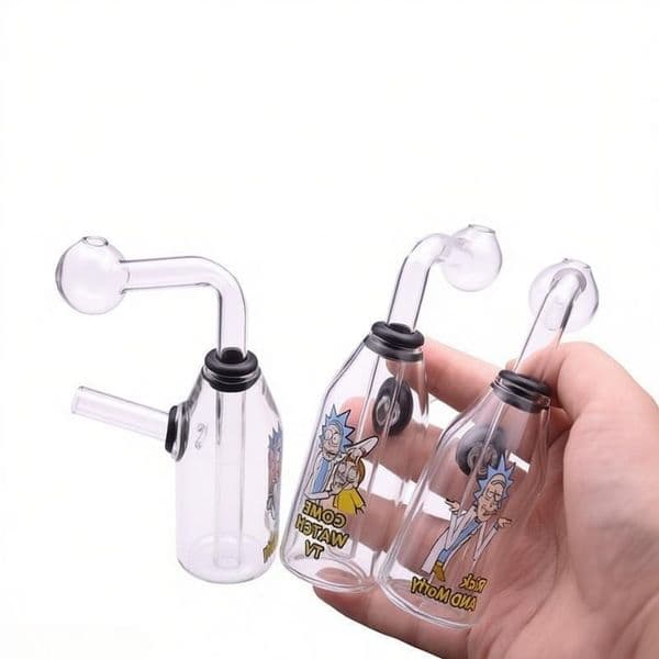 Cheap Portable Cute Mini Glass Bubbler Oil Burner water bubbler Percolator Diffuser bong Pipes With Replace Smoking oil banger bowl