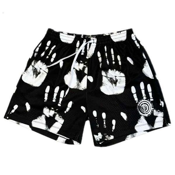 Street Dark Punk Rock Style Black & White Contrast Color Scheme Men's Athleisure Shorts Summer Quick-drying Lightweight 26L0525