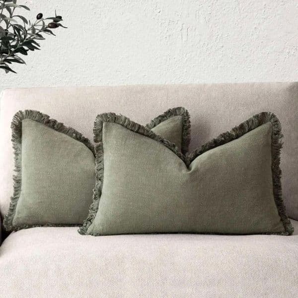 2026 Set Of 2 Decorative Linen Fringe Lumbar Throw Pillow Covers Boho Farmhouse Cushion Cover With Tassels Soft Pillowcase perfume cologne For Couch Free Shippi 6 10