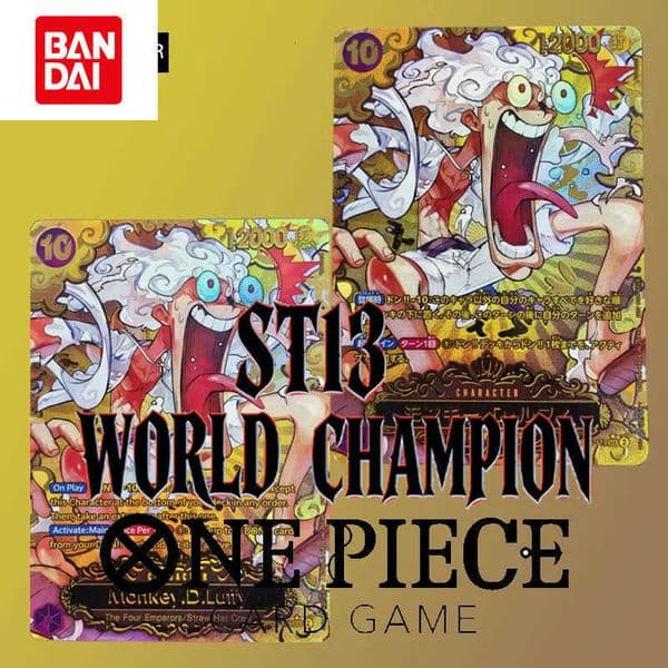 Diy One Piece Japanese English Championship Op05-119 Sec Parallel Monkey D Luffy World Final 1St Prize 2023 Gold Collection Card L2605251L8J