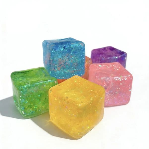 Ice Cube Shaped Fidget Toy Square Stress Relief Ball Squishy Squeeze Anxiety ADHD Sensory Adults Toys 260525