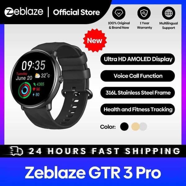 World Premiere Zeblaze GTR 3 Pro Fitness Wellness Smart Watch AMOLED Display 316L Stainless Steel Smartwatch For Women T260525