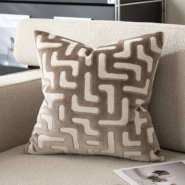 1pc geometric decorative pillowcase flocked velvet design cushion 45*45 50*50 room decor throw pillow cover for livingroom 26L0526