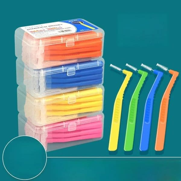 20Count for Cleaning Interdental Brush Cleaners Dental Tooth Flossing Head Oral Hygiene Angle with Portable Case Easy Use 260522