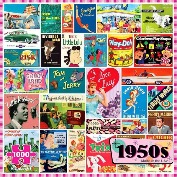 Re-Marks 1950s Pop Culture 1000-Piece for All Ages Family Jigsaw Puzzle X260525