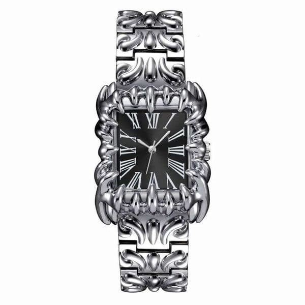 New Watch for Men and Women Claw Design Alabaster Watches Y2K Square Roman Numeral Quartz Wristwatches Gift Relogio 26L0526
