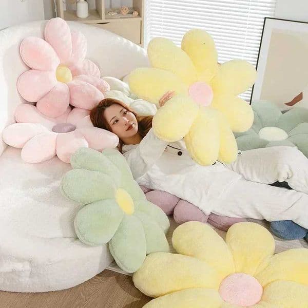 60CM 8-petal Chrysanthemum Pillow Bed Head Flower Petal Shaped Cushion Chair Sofa Cushion Cute Pillow Floor Cushion H260525