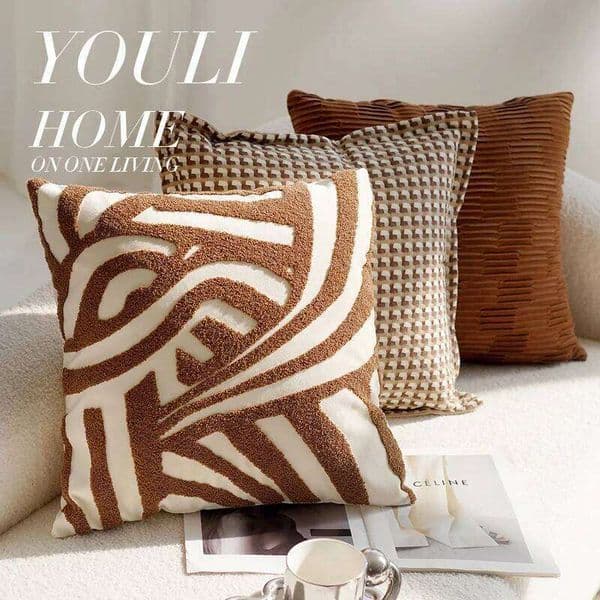 Pillow Case 45x45CM Retro Style Knotted Throw Pillow Cream Simple Stamping Waist Cushion Cover Decor Home Decorative Pil 26Y0526