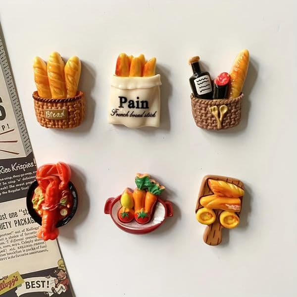 6Pcs12pcs Miniature Resin Food Refrigerator Magnets Home Decor Magnets Food Magnets Decor Magnets 260525