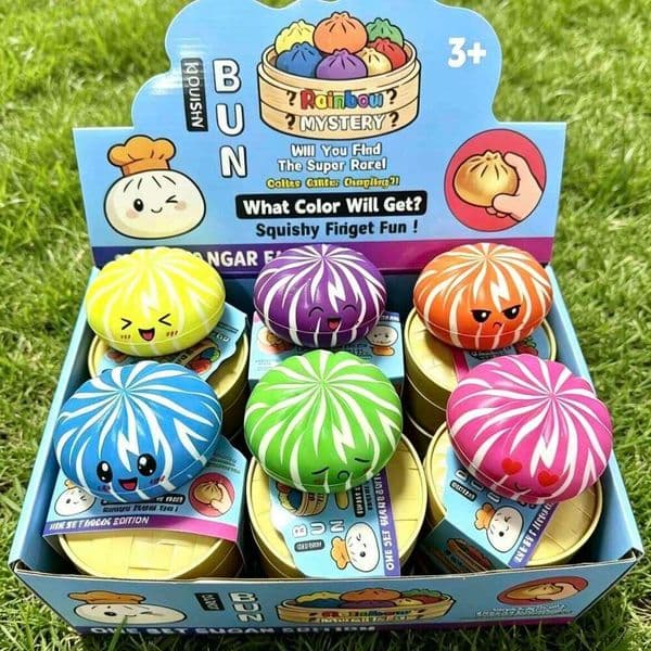 Rainbow Baozi Pinch Le Decompression Toy Slow Rebound Simulation Xiaolongbao Desktop Ornament Blind Box Gift 26L0526