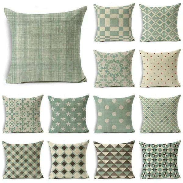 Pillow Case Light Green Fresh Style Cushion 45x45cm Linen Decorative Cover Sofa Bed Pill 26Y0526