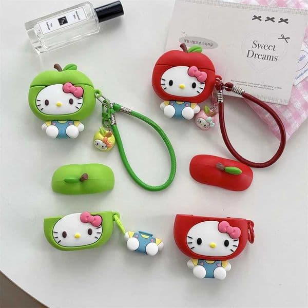 Big Cute For Hello Kitty Big Head Funny Stereoscopic Silicone Headphone Case For AirPods4 1 2 3 Pro 2 Pro 3 Anti-Drop T260525