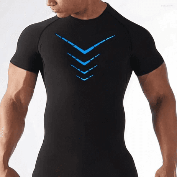 Men's T Shirts Running Training Sports Compression Short Sleeve T-Shirt Wear Breathable Bodybuilding Top Workout Fitness Clothing Men