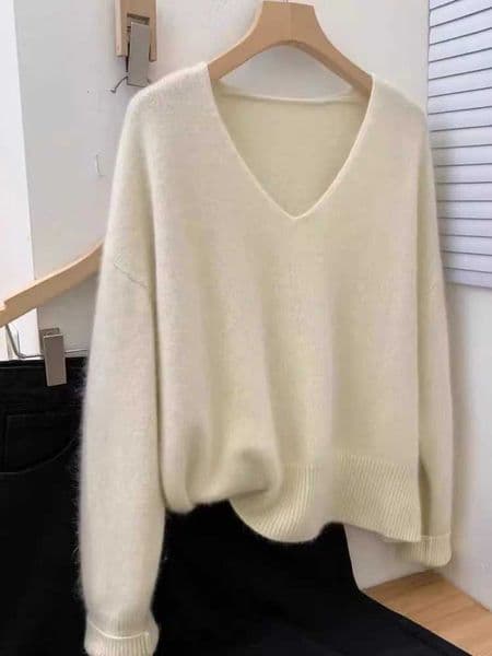 New Women Pure Wool Sweater V-Neck Pullover Spring Autumn Winter 100 Merino Wool Knitwear Female Popular Knit Clothing Tops L260512