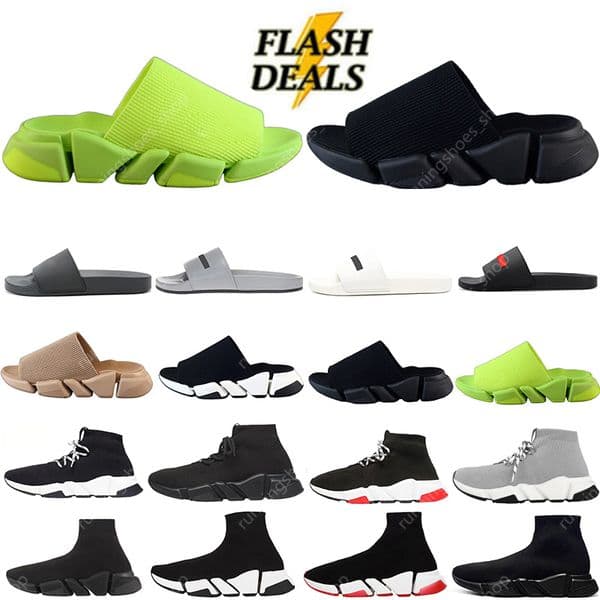 Designer shoes Slippers Slides Sock shoe sneakers for men women high triple Black Red White Beige Pink Cristal Clearsole mens fashion sports trainers