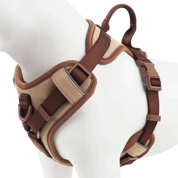 New Chocolate color luxury Dog Harness no pull for large Small dogs Adjustable Chest Strap dog harness personalized W260526