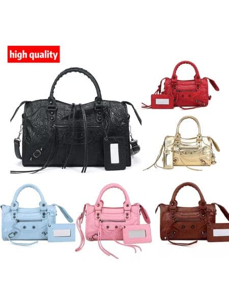 designer bag city bag leather tote shoulder bags motorcycle handbag simple crossbody luxury bags designer women bag solid color fashion tote bag