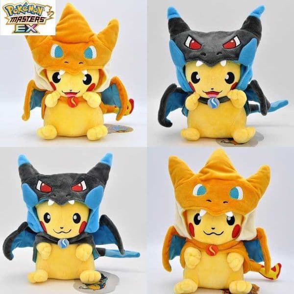 23cm Small XY Version Charizard Pichu 0k Rayquaza Disguise Transformation Hat Coat Plush Doll L260526ZMS8