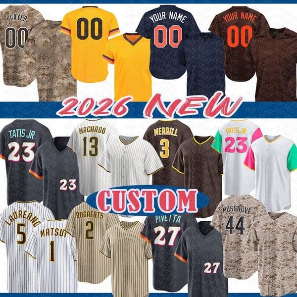 Jackson Merrill Baseball Jersey Fernando Tatis Jr. Manny Machado Yuki Matsui Ramon Laureano Joe Musgrove Xander Bogaerts Mason Miller Nick Pivetta Dave Winfield
