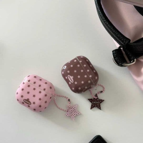 Simple Solid Color Full Screen Stars Pendant Shockproof Protective Earphone Cover Case for AirPods 1 or 2 3 4 Pro 2 Pro 3 T260525