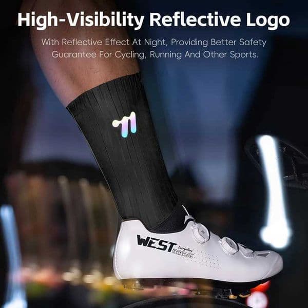 WEST BIKING Cycling Socks High Elastic BreathabLE Sports Socks REFLEctive Bike Socks Italian MITI Fabric Sportswear Socks M260526