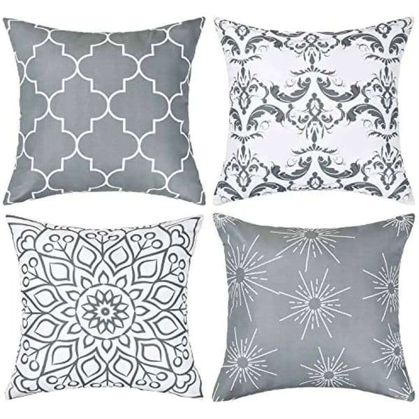 Pillow Case Gray Autumn Outdoor Cushion Soft Pillow Cover for Sofa or Accommodation 26Y0526